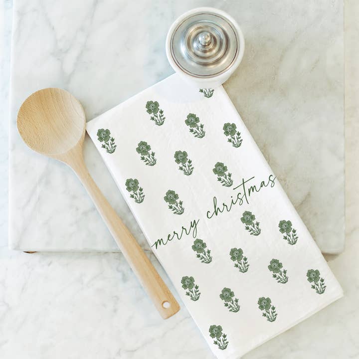 Porter Lane Home - Wholesale Tea Towel - Merry Christmas Block Print Tea Towel4