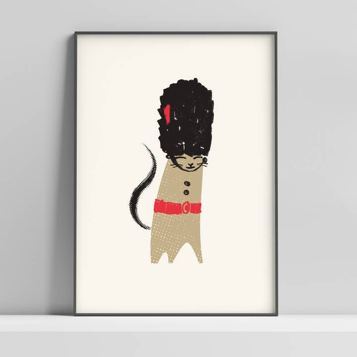 London Beefeater Cat Print | Digital Art Print | London for wholesale by Purpose & Worth etc