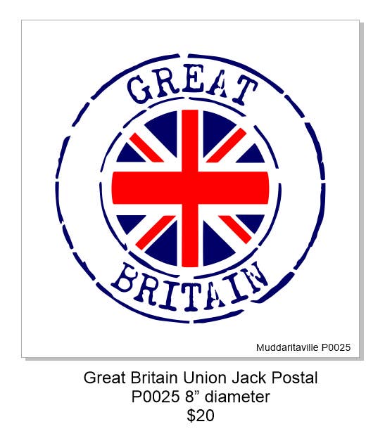 Muddaritaville Studio - Vente Pochoir - P0025 Marque postale Union Jack