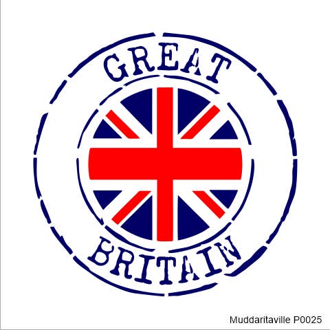 Muddaritaville Studio - Vente Pochoir - P0025 Marque postale Union Jack0