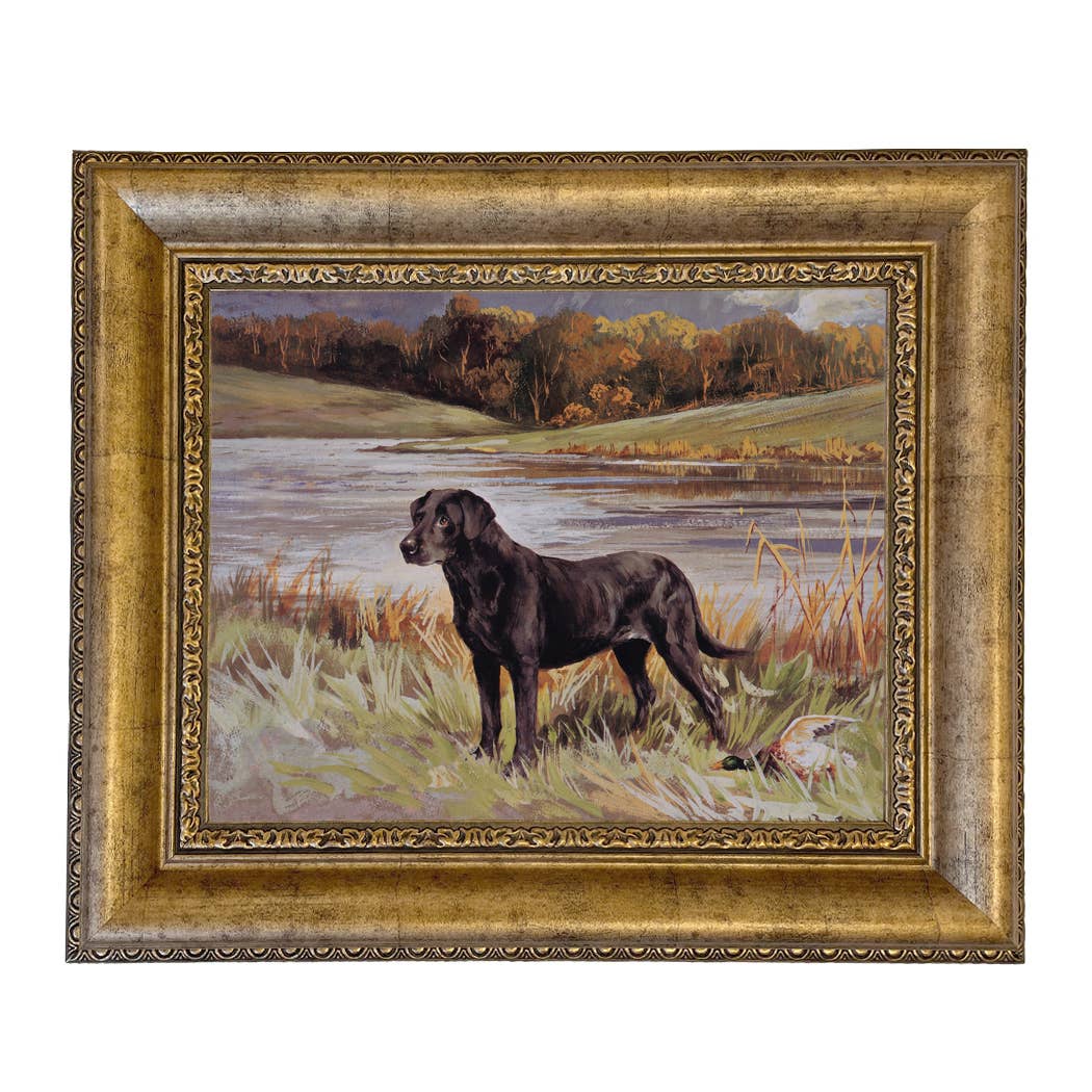 Madison Bay Co. - Historical Home Decor Reproductions - Wholesale Art Print - Labrador Retriever with Duck Framed Painting Print on Canvas35