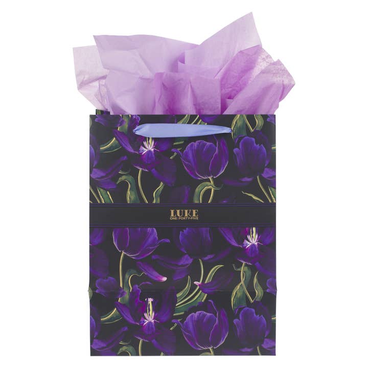 Christian Art Gifts - Wholesale Gift Bag - Gift Bag w/ Card LG Portrait Blessed Luke 1:45