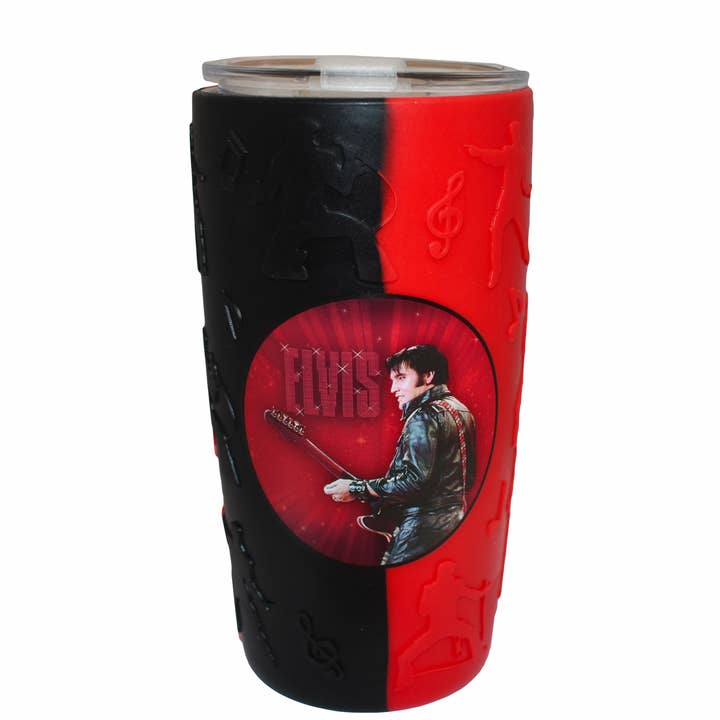 MID-SOUTH PRODUCTS - Wholesale Insulated Mug/Tumbler - Elvis Stainless Steel Thermos With Silicone Sleeve -'68 Name