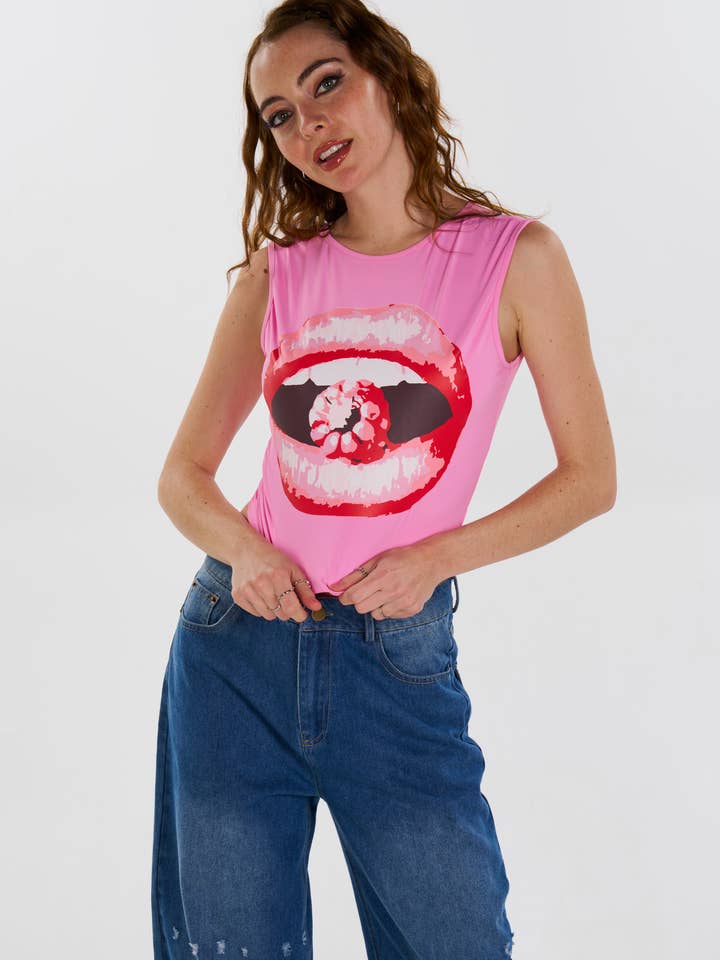Berry Crush Graphic Tank for wholesale by Pretty Damage