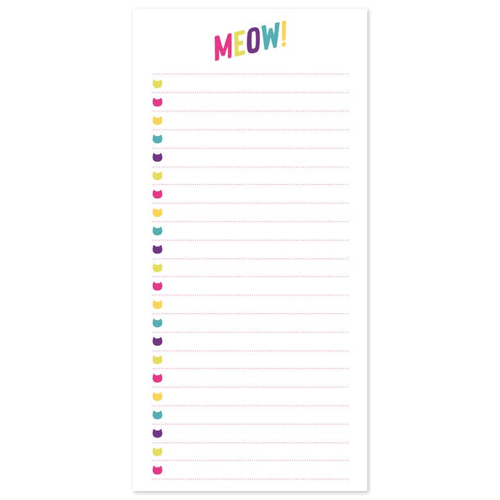 Meow! DL Lined Notepad, 75 Tear-off Pages for wholesale by Purple Tree Designs