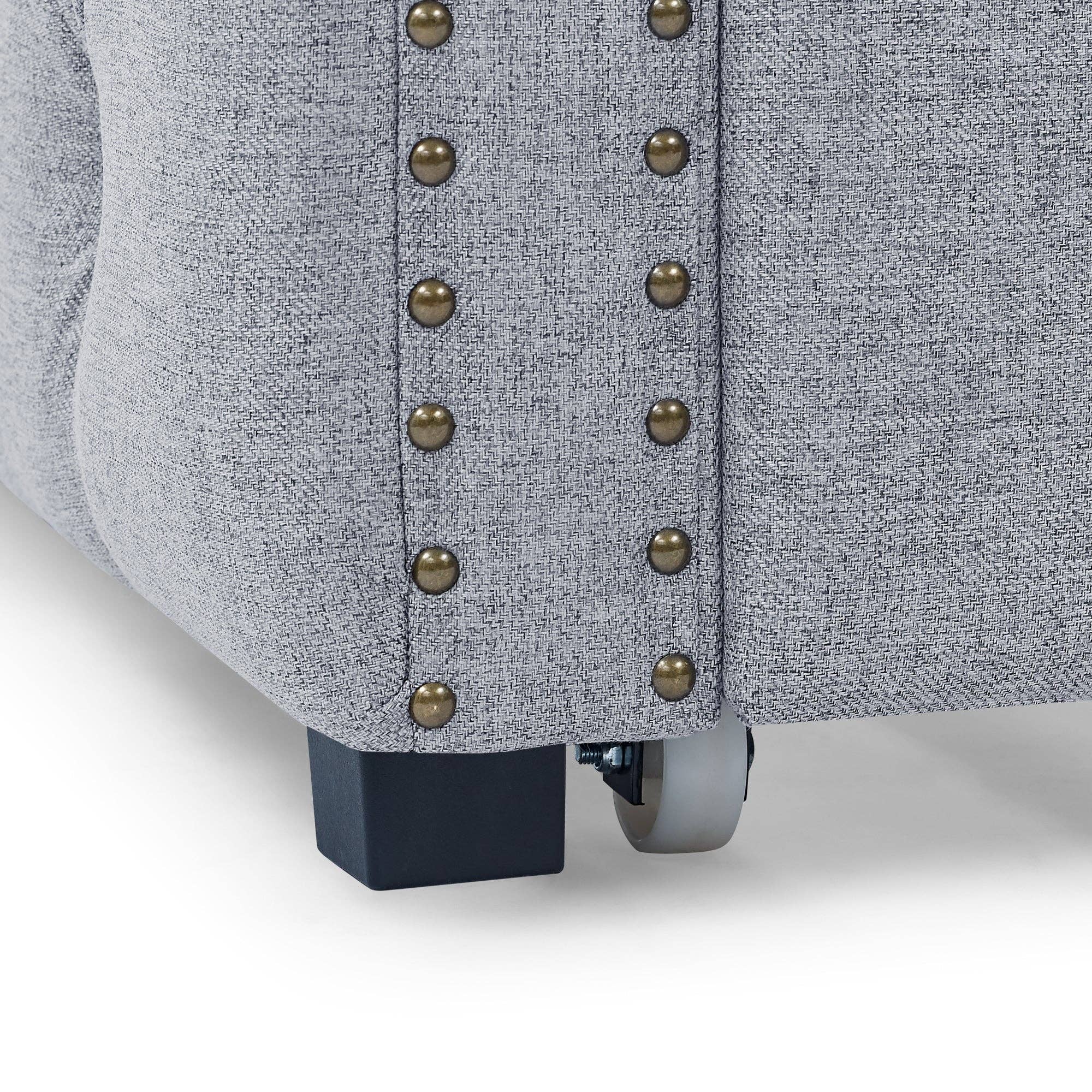 39F Inc. - Wholesale Sofa - Grey Upholstered Twin Daybed with Tufted Trundle Bed9