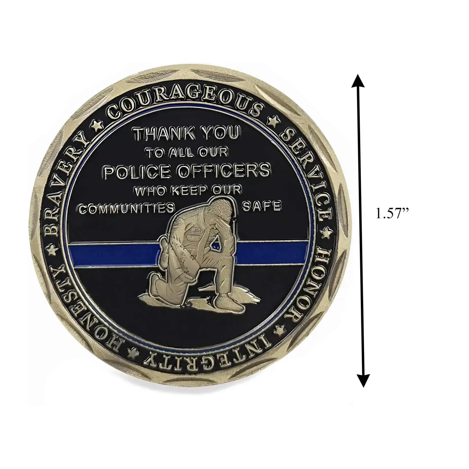 Blinkee.com, LLC - Wholesale Keepsake Coin/Token - Law Enforcement Thank You Challenge Gold Coin1