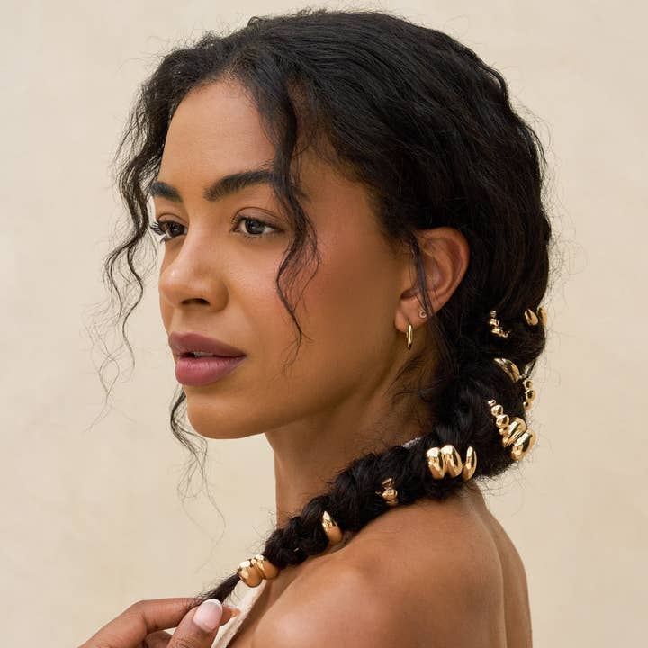 KITSCH - Wholesale Hair pin - Gold Metal Pony Pins 3 pc Set1