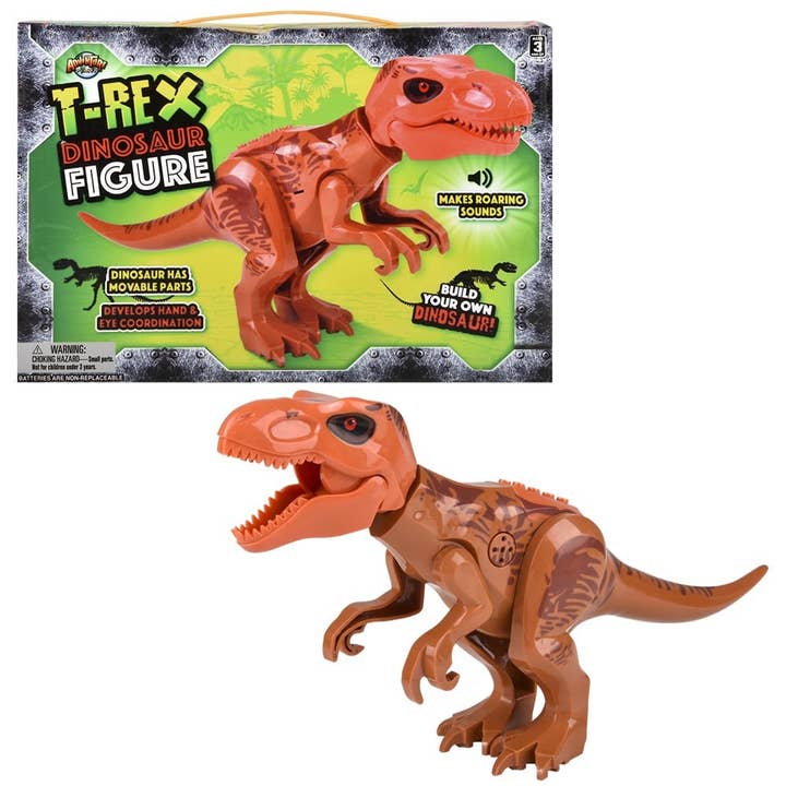 T-REX DINOSAUR ROARING BLOCK FIGURE LLB kids toys for wholesale by La Luna Bella - Toys