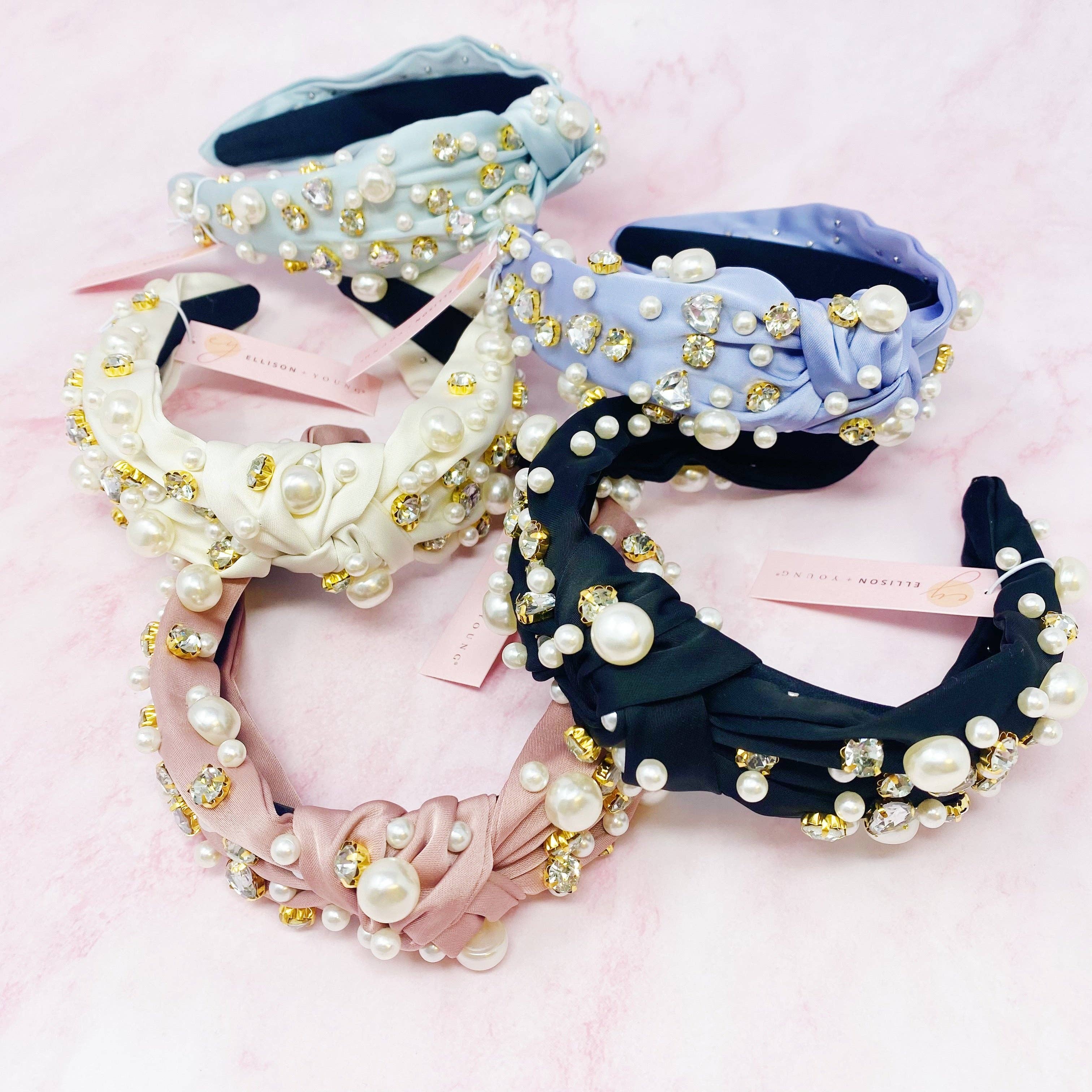 Ellison+Young - Wholesale Fashion Headband - Women's - My Winslet Jeweled Satin Headband4