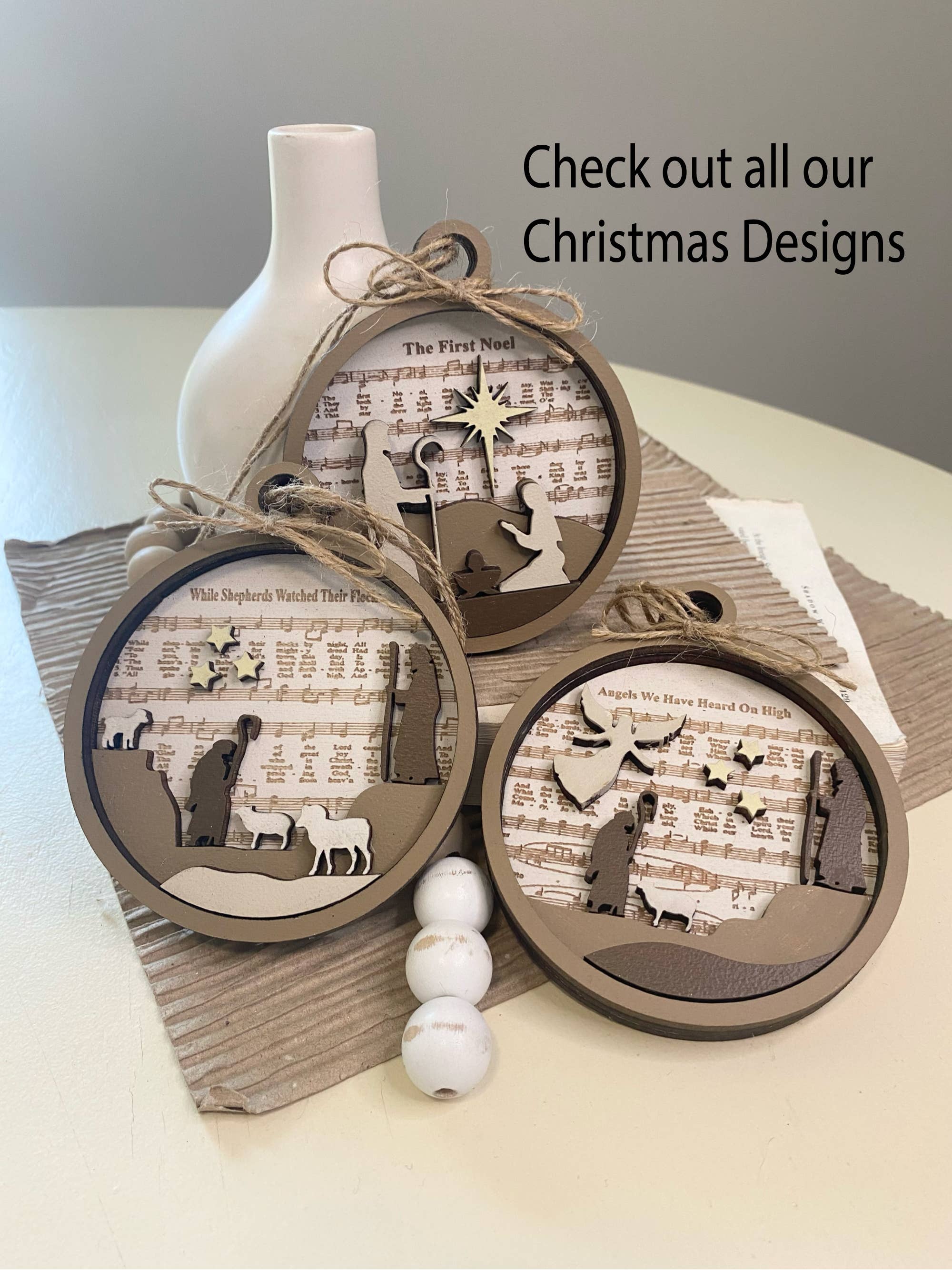 Pine Designs - Wholesale Ornament - Away in the Manger Ornament or Gift Tag9