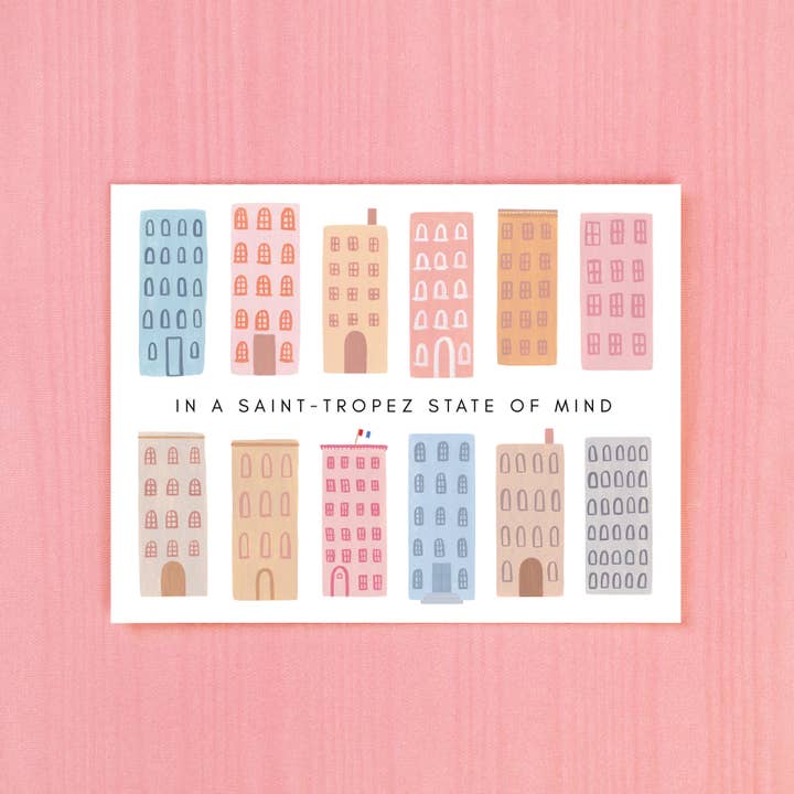 Girl w/ Knife - Wholesale Everyday Greeting Card - Saint-Tropez State Of Mind Greeting Card1