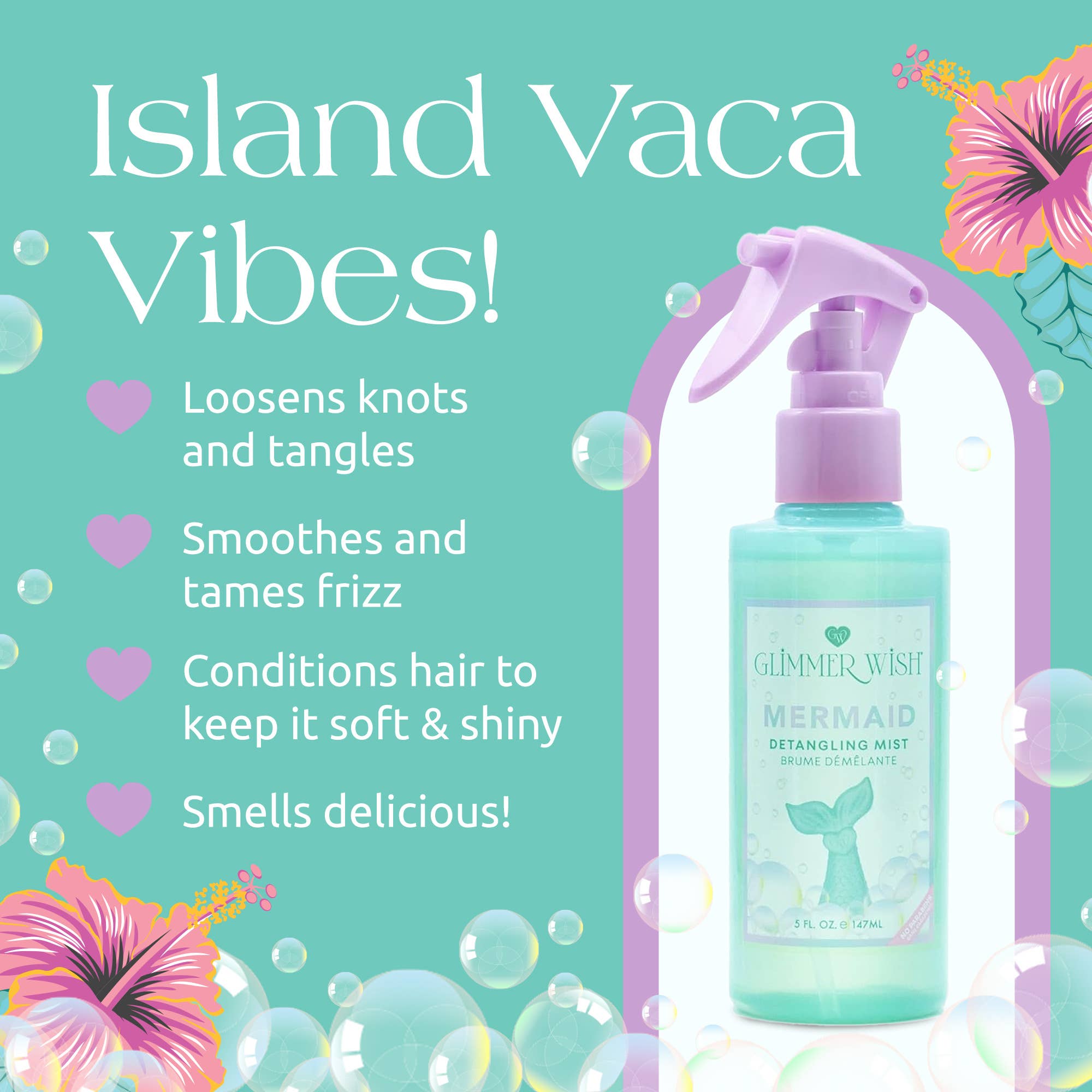 Glimmer Wish - Venta al por mayor Fijador de pelo - Niños y bebés - Bruma desenredante para cabello de sirena3