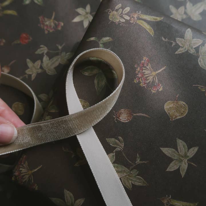 MyDesignPictures – wholesale Wrapping paper roll – Set Of 3 Pieces botanical Kraft Wrapping Paper7