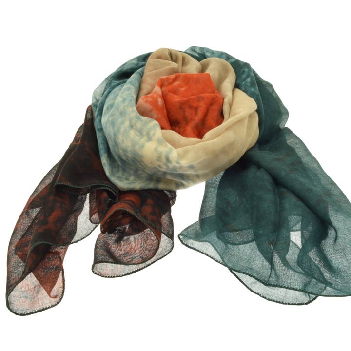 Green and Orange Scarf for wholesale by Miss Milly Limited