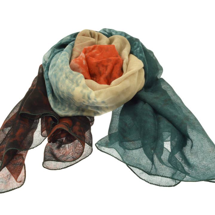 Green and Orange Scarf for wholesale by Miss Milly Limited