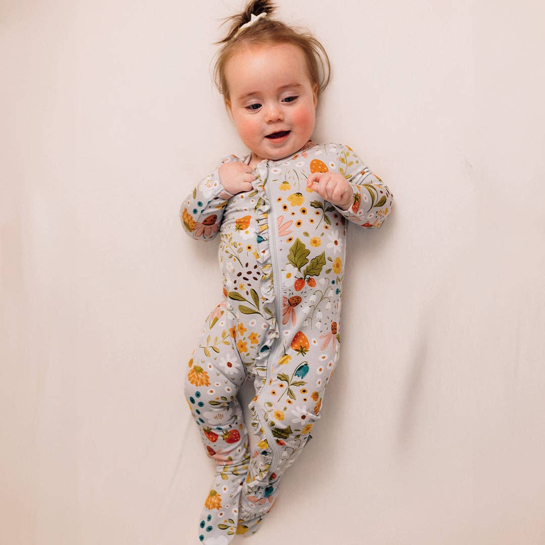Milk Snob - Wholesale Sleepsuit - Baby - STRAWBERRY FIELDS FOOTED JAMMIES2