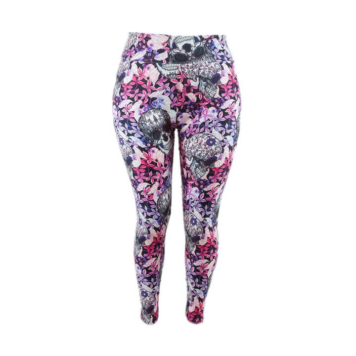 Floral Skulls Ultimate Leggings for wholesale by Natopia
