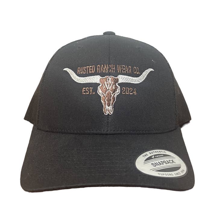 Longhorn Curve - Noir pour la vente par Rusted Ranch Wear