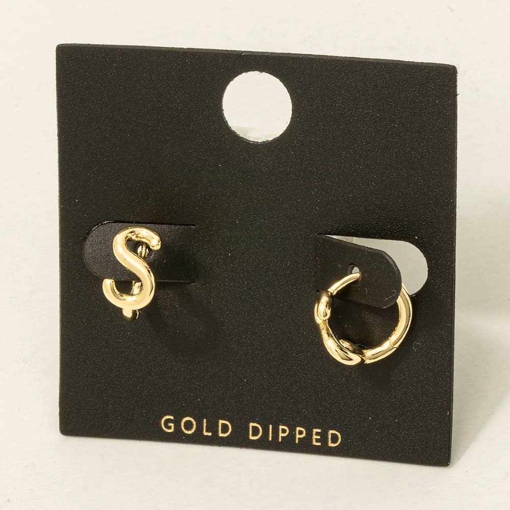 Fame Accessories – wholesale Hoop-örhängen – Guldpläterade miniörhängen med initialbokstav15