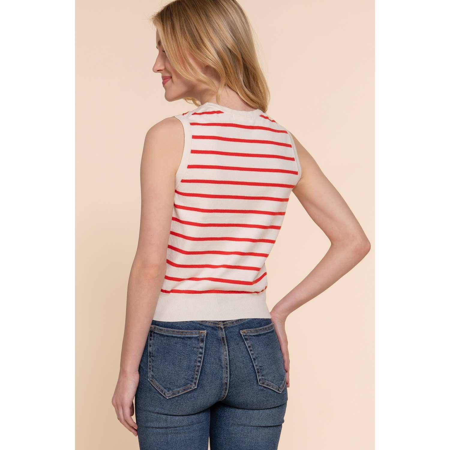 Apolline – Pulôver - Mulher por atacado – CAMISOLA DE PRIMAVERA COM RISCAS SEM MANGAS15