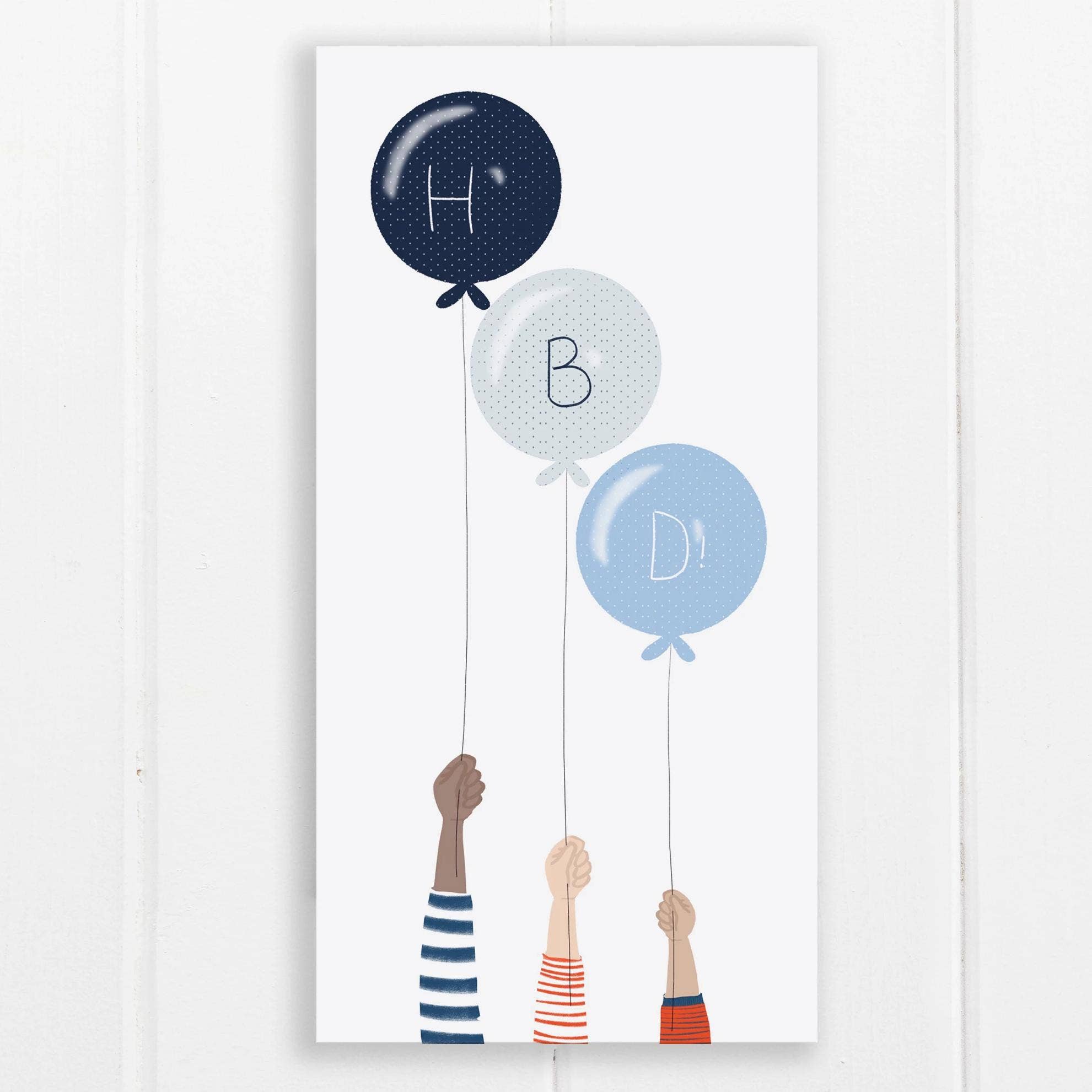 Ramus & Co. – wholesale Birthday card – HBD Balloon - Long Card1