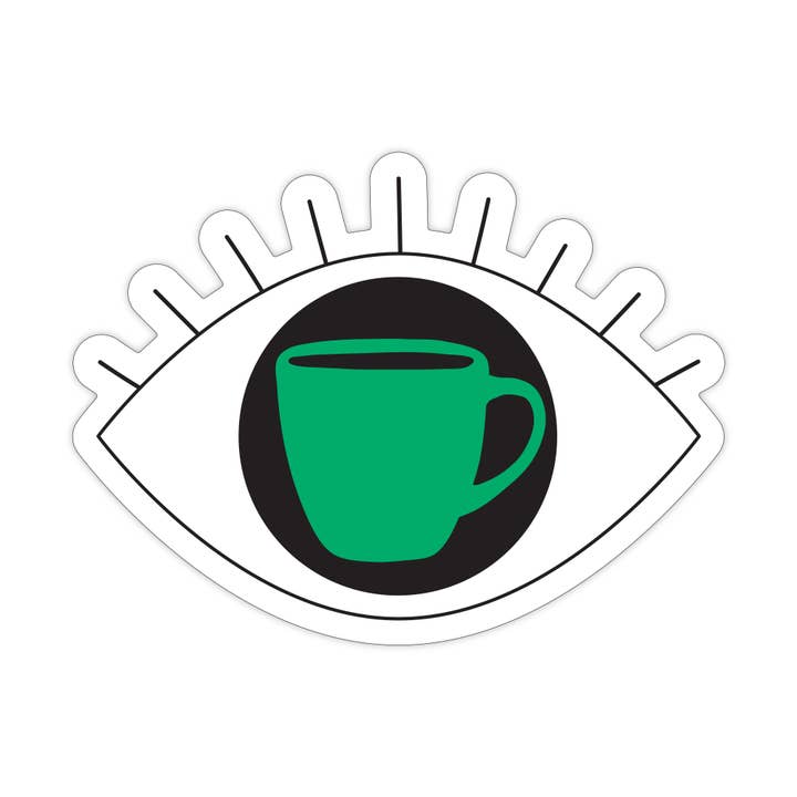 Coffee Eye - 3" vinyl sticker for wholesale by Near Modern Disaster