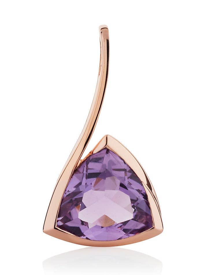 Pingente de ouro rosa Amore com quartzo esfumaçado por atacado de Manja