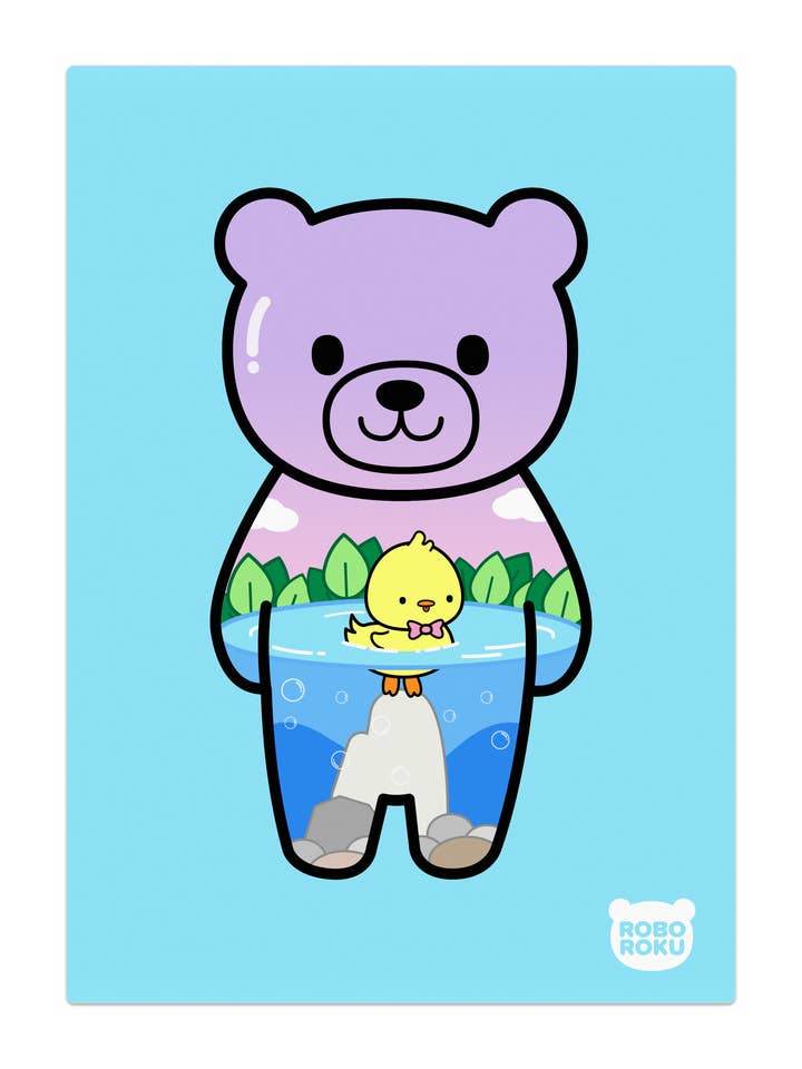 Grow Bears™ - Creme de manteiga Pato - 5"x7" Art Print por atacado de Robo Roku