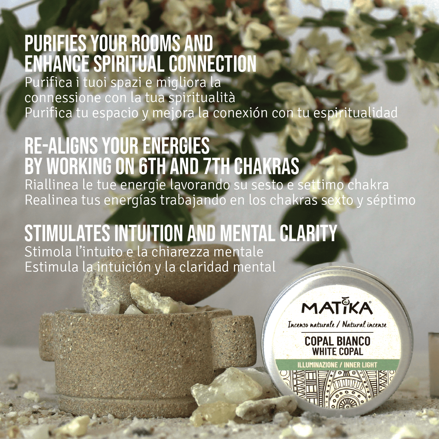 Herborea srl – wholesale Rökelse – Vit kopalharts – 15 g (0,5 oz)2