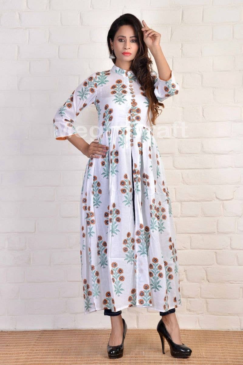 Meghcraft – wholesale Tunika - Dam – Kvinnors indiska bomullsklänning kurta tunika kvinnor-kurti topp19