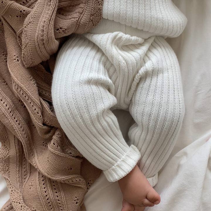 Chunky Rib Leggings - White for wholesale by Luna + Luca