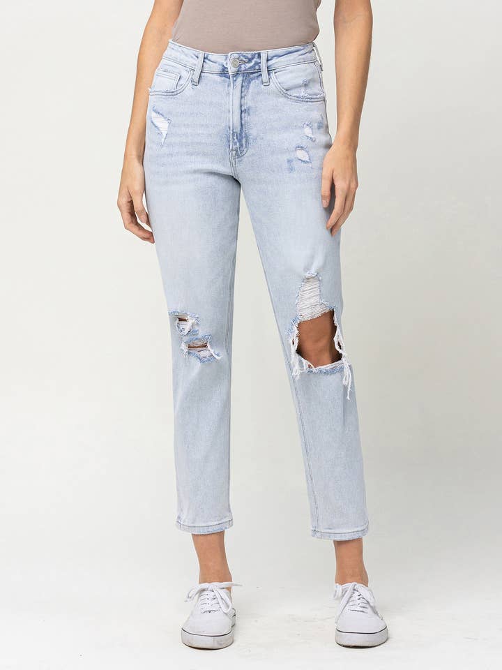 SUPER HIGH RISE STRETCH MOM JEANS V2272 for wholesale by VERVET by FLYING MONKEY