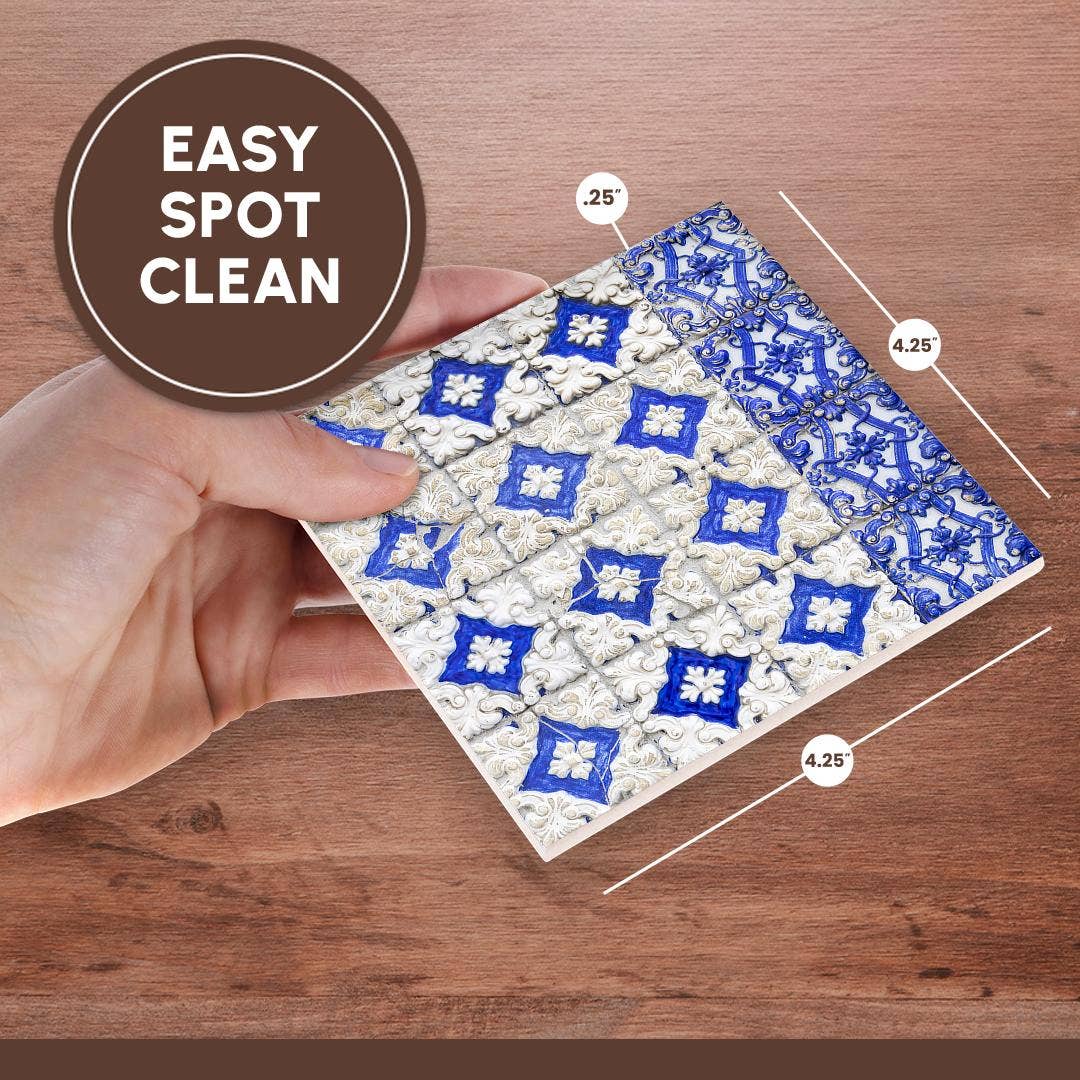 3dRose - Wholesale Koffiemok - 3dRose, Portugal, Porto, Handgeschilderde keramische tegels versieren gebouw. 2, Onderzetter6