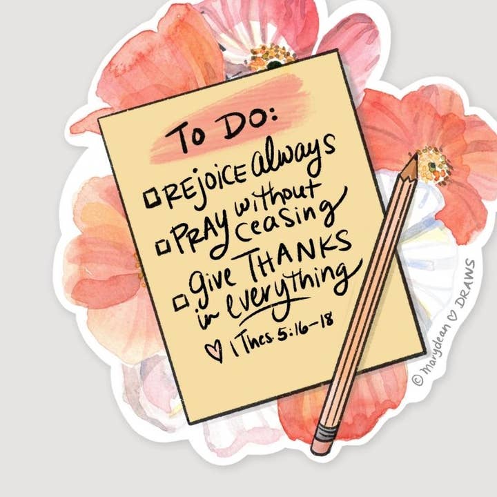 To Do List Bible Verse Sticker for wholesale by Marydean Draws