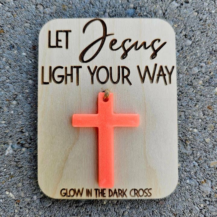 BD Lasers INC. - Wholesale Keychain - Unisex - Glow in the Dark Cross- Let Jesus Light Your Way1
