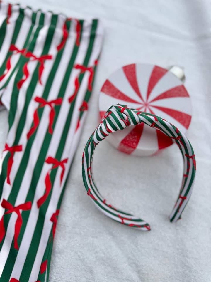 Christmas Headbands with Red Bows Top Knot for wholesale by Brynnbands