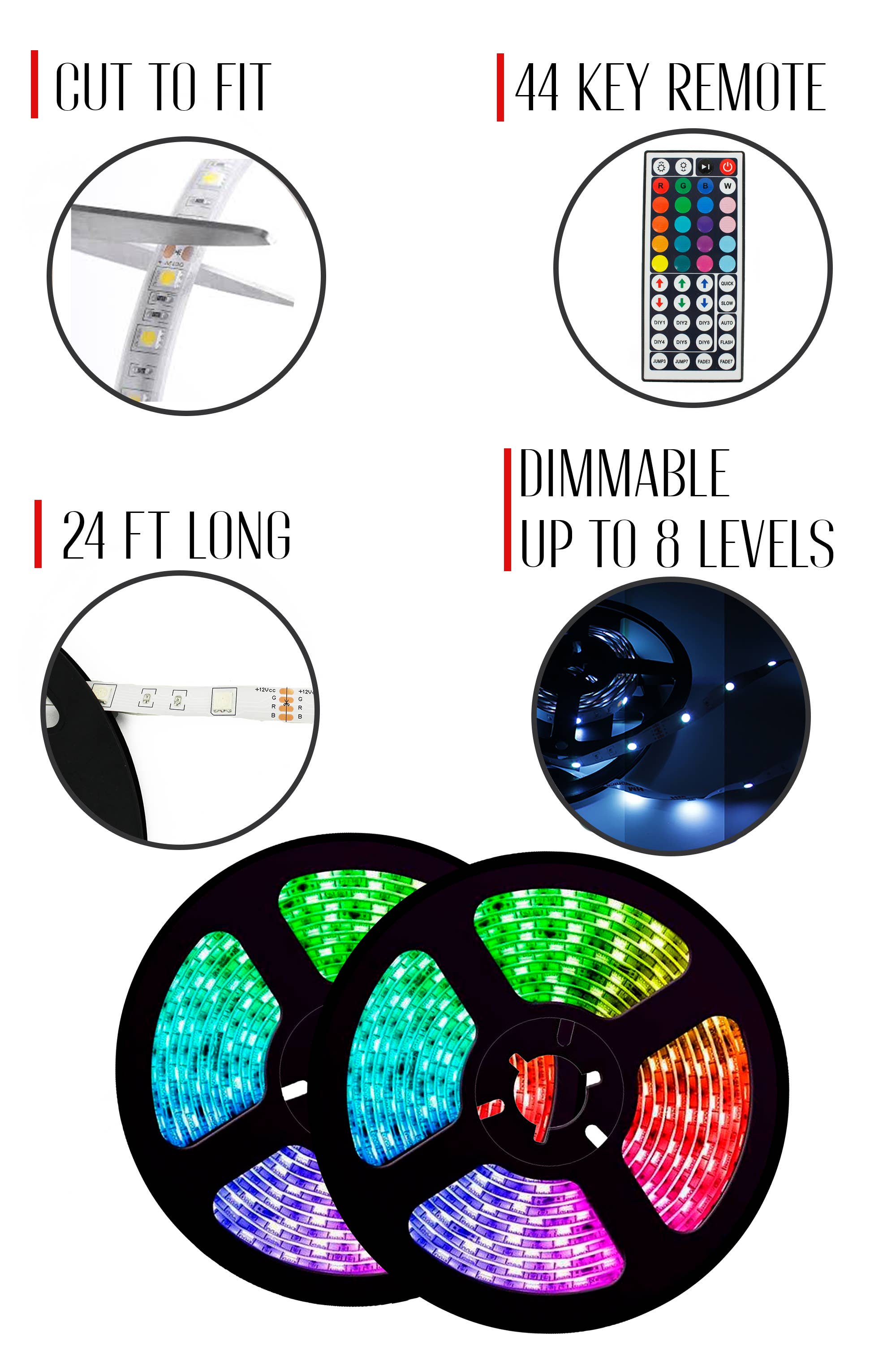 Perfect Holiday - Wholesale String Lights - 300 LED 32ft Strip Light Complete Kit5