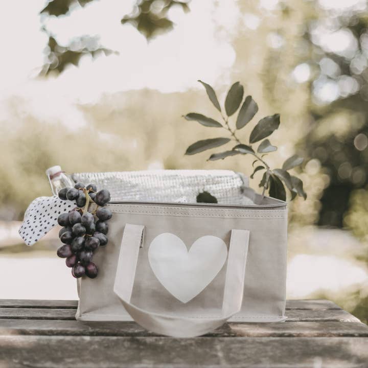 Kühltasche grau Herz (VE = 5 Stk.) für den Großhandel von Eulenschnitt