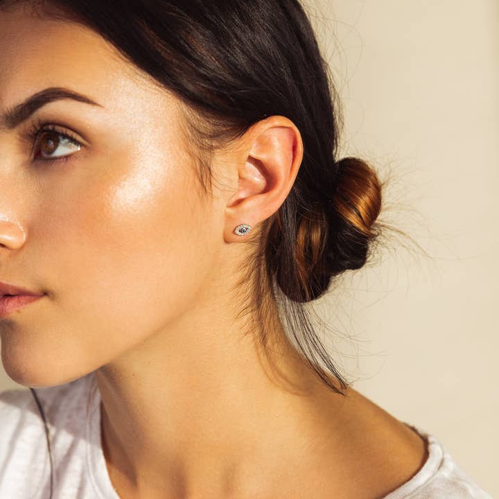 Lavishe Jewelry – Engroshandel Ørestikkere – 925 Sterling Sølv Cubic Zirconia Evil Eye øreringe