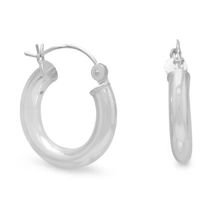 Brincos de Argola 4mm x 20mm com Click por atacado de Silver Stars Collection