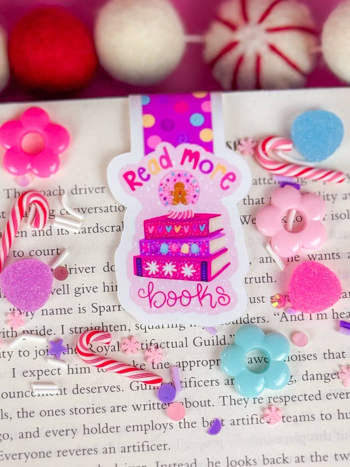 Read More Books Snow Globe Book Stack Magnetic Bookmark for wholesale by Emily Cromwell Designs