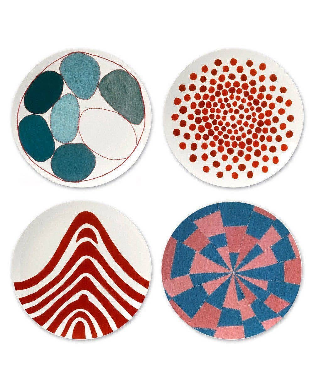 Third Drawer Down USA - Wholesale Dinner Plate - Bone China Plates: Blue Circles X Louise Bourgeois3