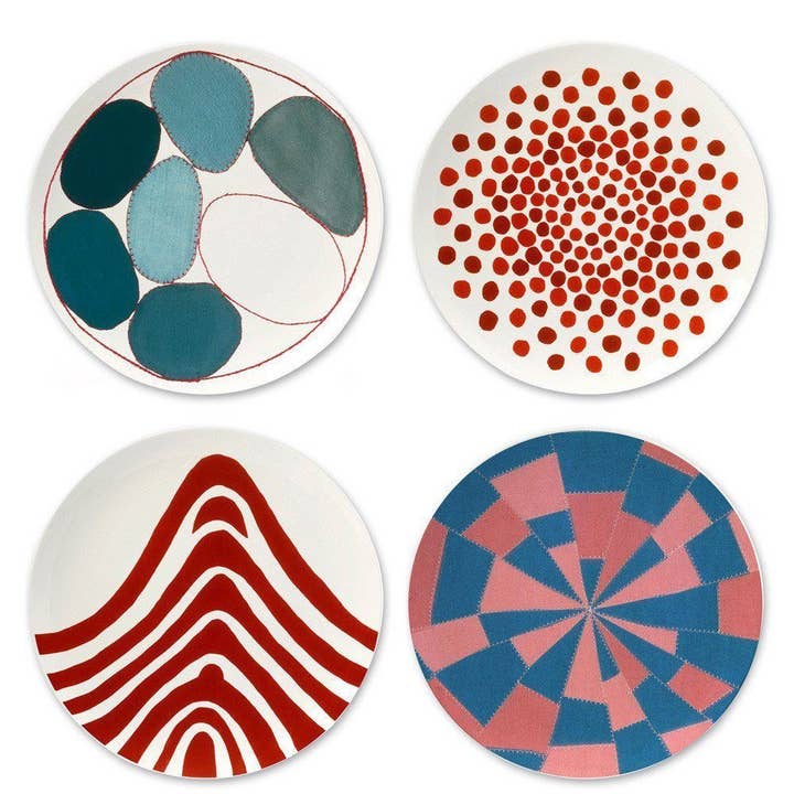 Third Drawer Down USA - Wholesale Dinner Plate - Bone China Plates: Blue Circles X Louise Bourgeois3