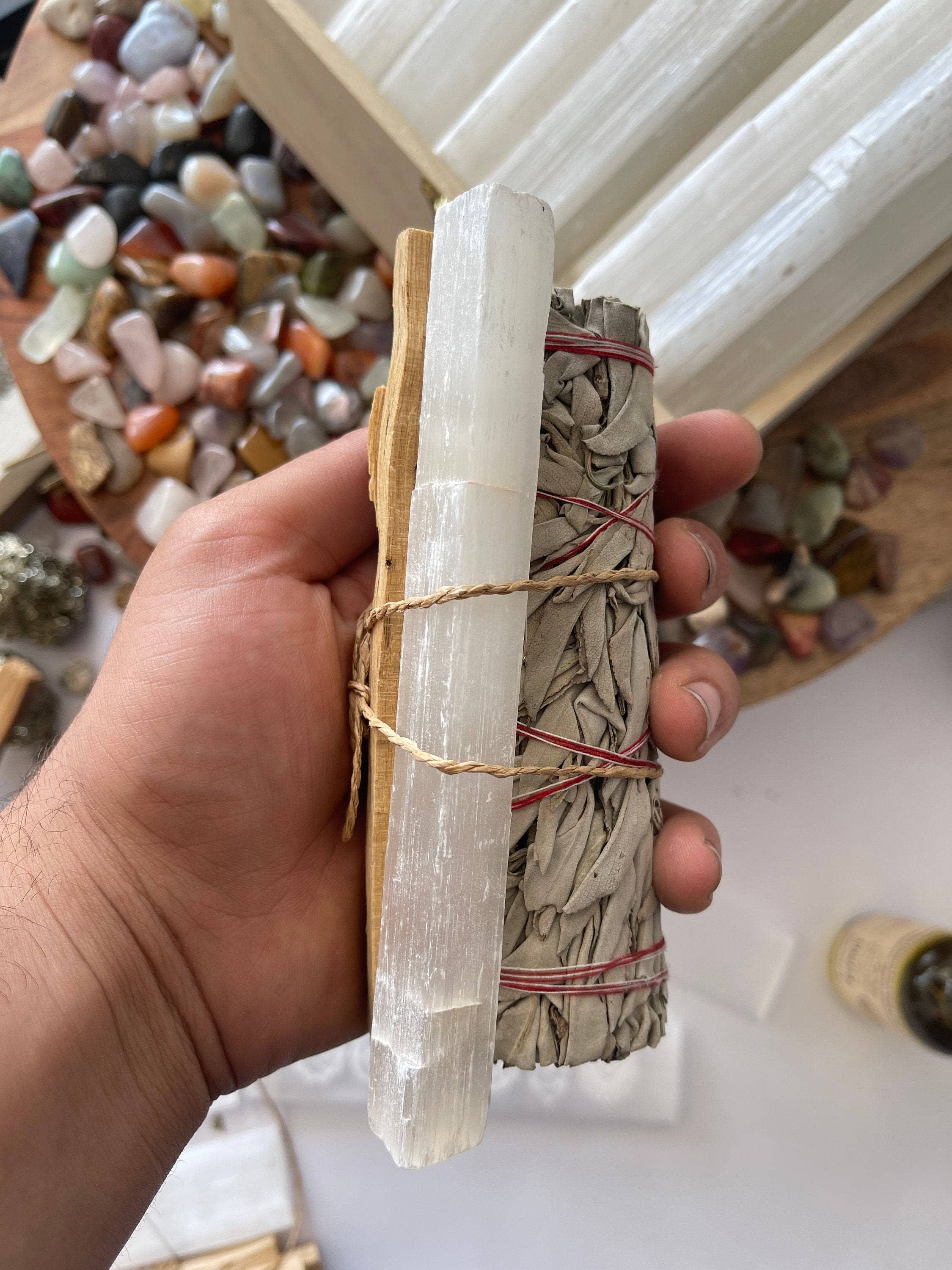 CaNatureLover - Wholesale Spiritual Stone/Crystal - 6-Inch Raw Selenite Wand5