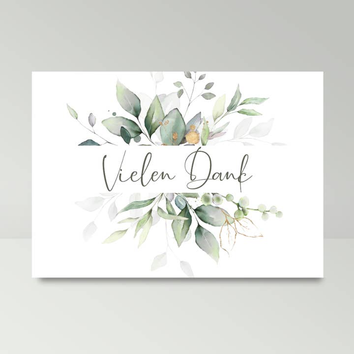 Dankeskarten Hochzeit greenery (mit Umschlägen) für den Großhandel von fabelie Design