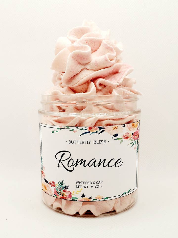 Floral Whipped Soap | Amber Scented Whipped Soap | Flower So for wholesale by Butterfly Bliss