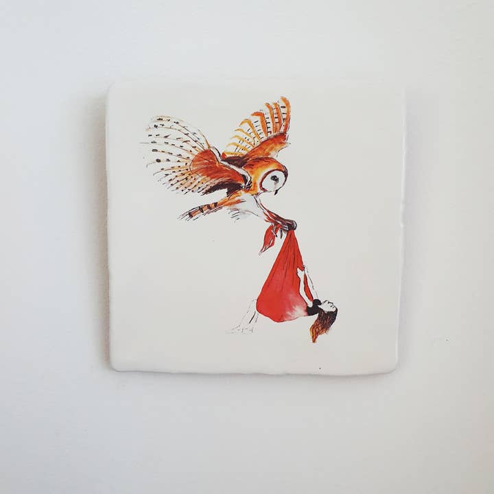 telha decorativa de coruja cerâmica por atacado de Jetteke Ottevanger Ontwerp/Troost