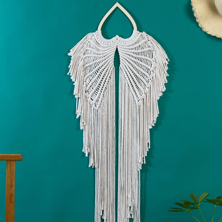 Sparkle Being – wholesale Tapestry/textile – Rainbow Angel Wings - Macrame Wall Hanging Tapestry