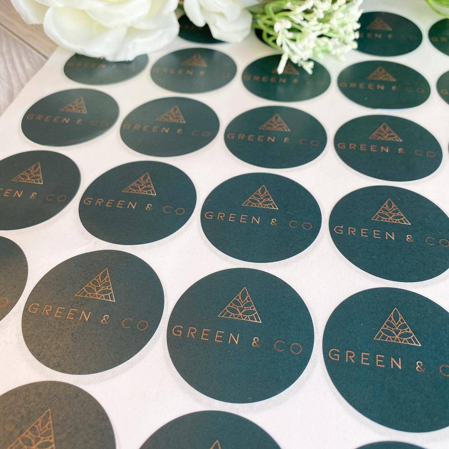 SR Creative Studio – wholesale Sticker – 37mm Round Matte Personalised Logo Stickers on A4 Sheets0